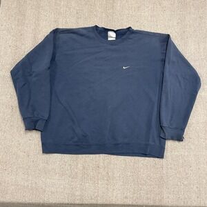vintage Nike blank sweatshirt mens XXL blue 1990s silver tag swoosh logo USA